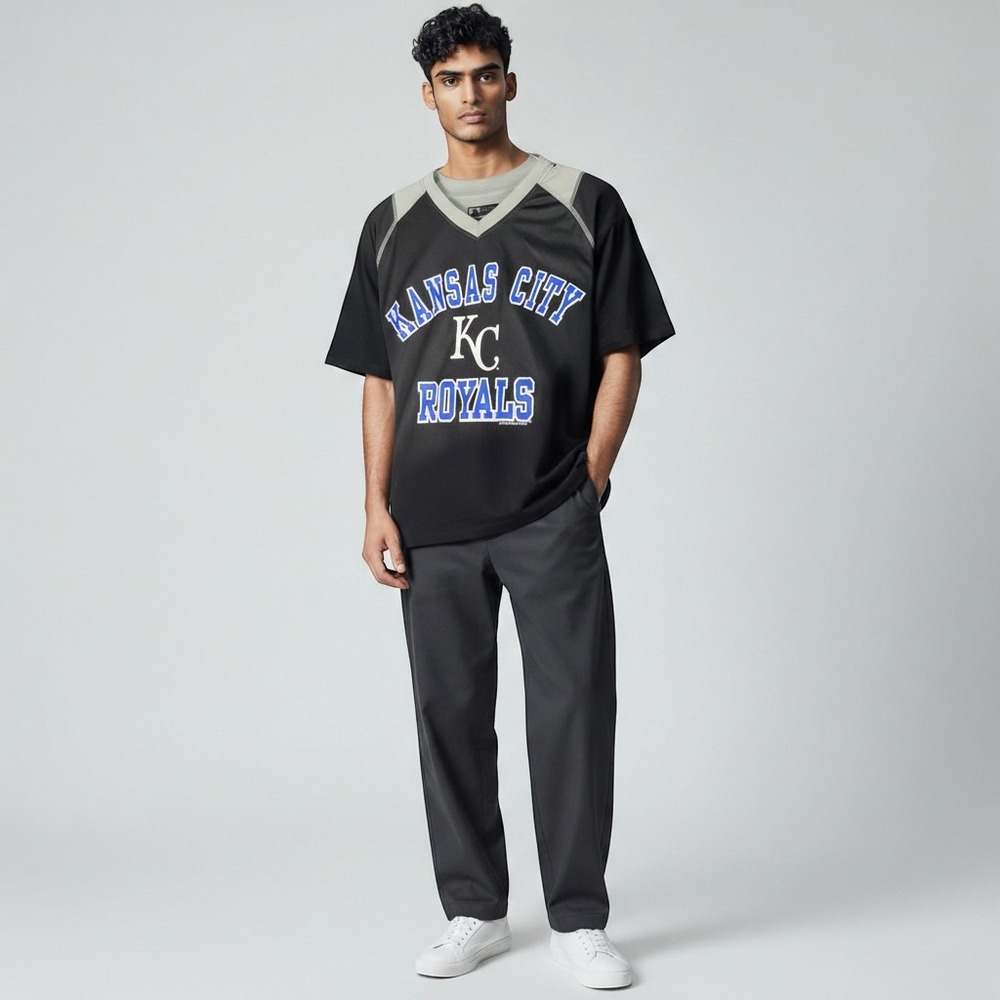 Kansas City Royals Genuine True Fan Mens L Black Practice‎ Shirt Baseball MLB